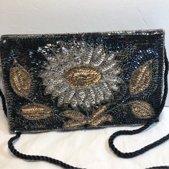 Vintage Sequin Purse Black - Picture 2 of 13